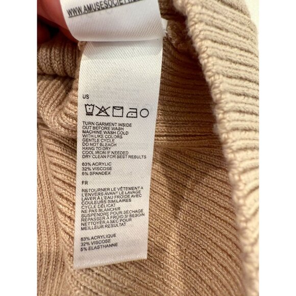 Amuse Society Amita Ribbed Knit Tank Top in Beige NWT - Size L - Picture 6 of 10